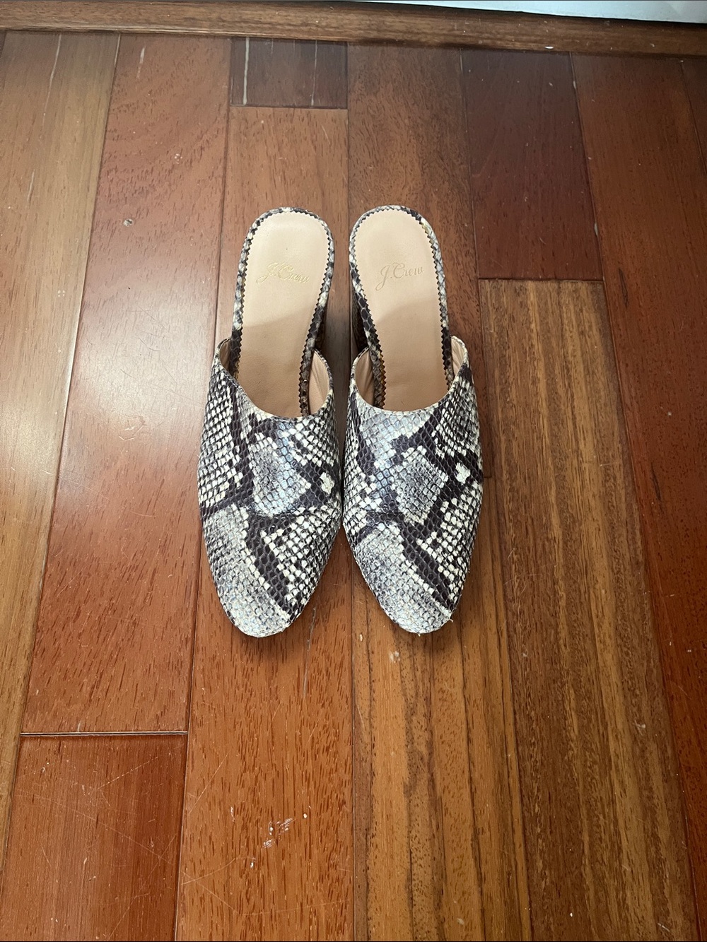 J Crew Snakeskin Sofia Pump mule